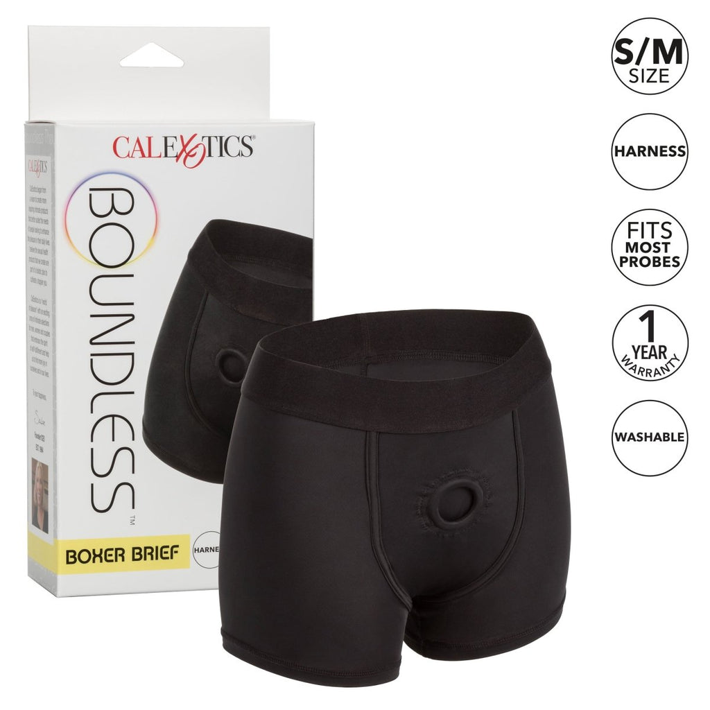 Boundless Boxer Brief - S/m - Black - TruLuv Novelties