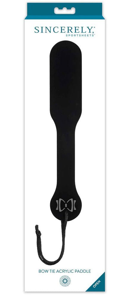 Bow Tie Acrylic Paddle - Black - TruLuv Novelties