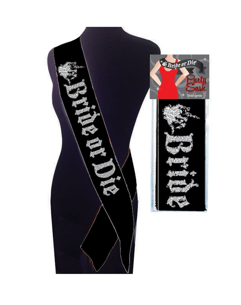 Bride or Die Sash - Black - TruLuv Novelties