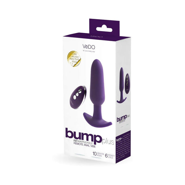 Bump Plus Rechargeable Remote Control Anal Vibe Purple - TruLuv Novelties