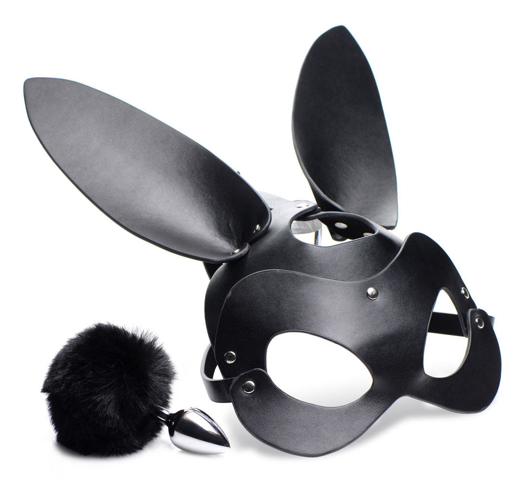 Bunny Tail Anal Plug and Mask Set - TruLuv Novelties