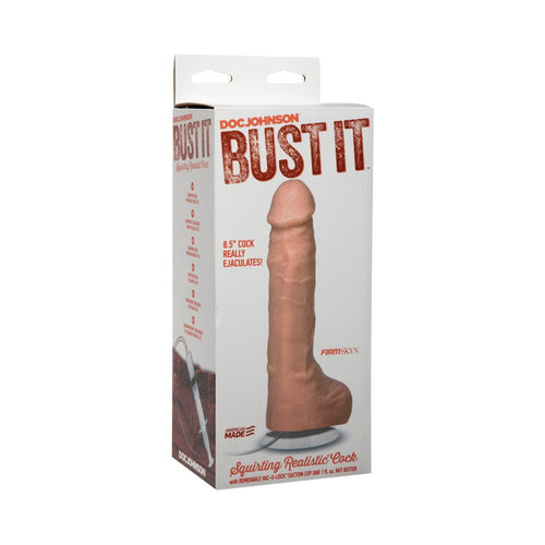 Bust It Squirting Realistic Cock White w/1oz Nut Butter - TruLuv Novelties