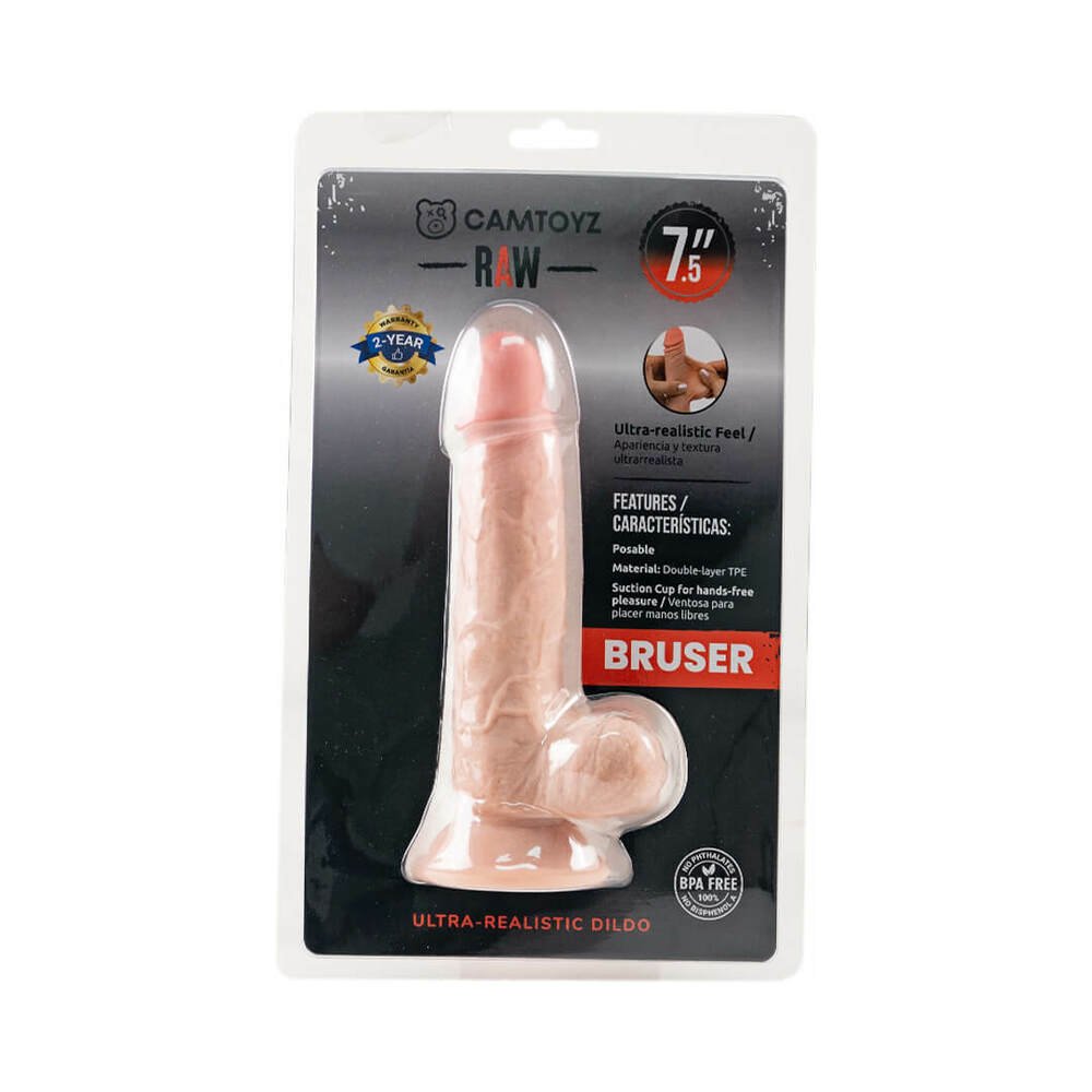 Camtoyz Raw Bruser Ultra-Realistic 7.5 in. Dual Density Dildo - TruLuv Novelties