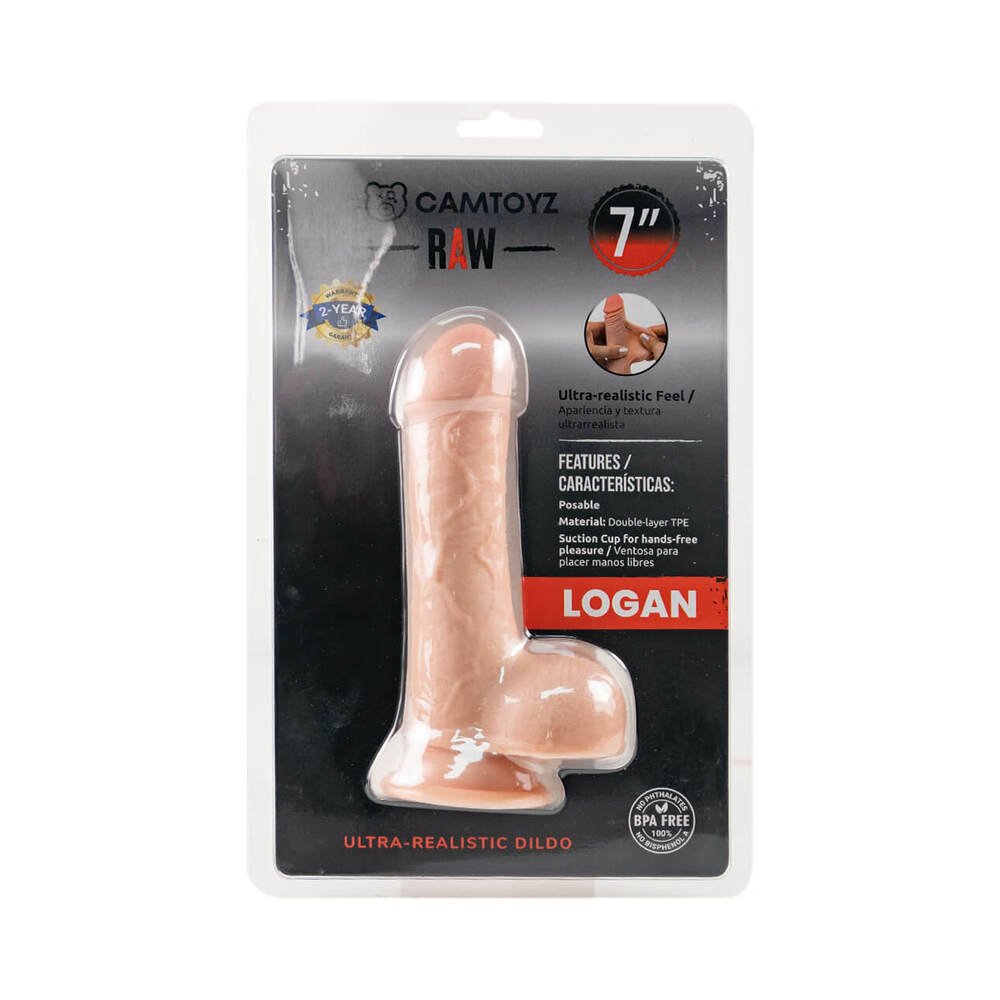 Camtoyz Raw Logan Ultra-Realistic 7 in. Dual Density Dildo - TruLuv Novelties