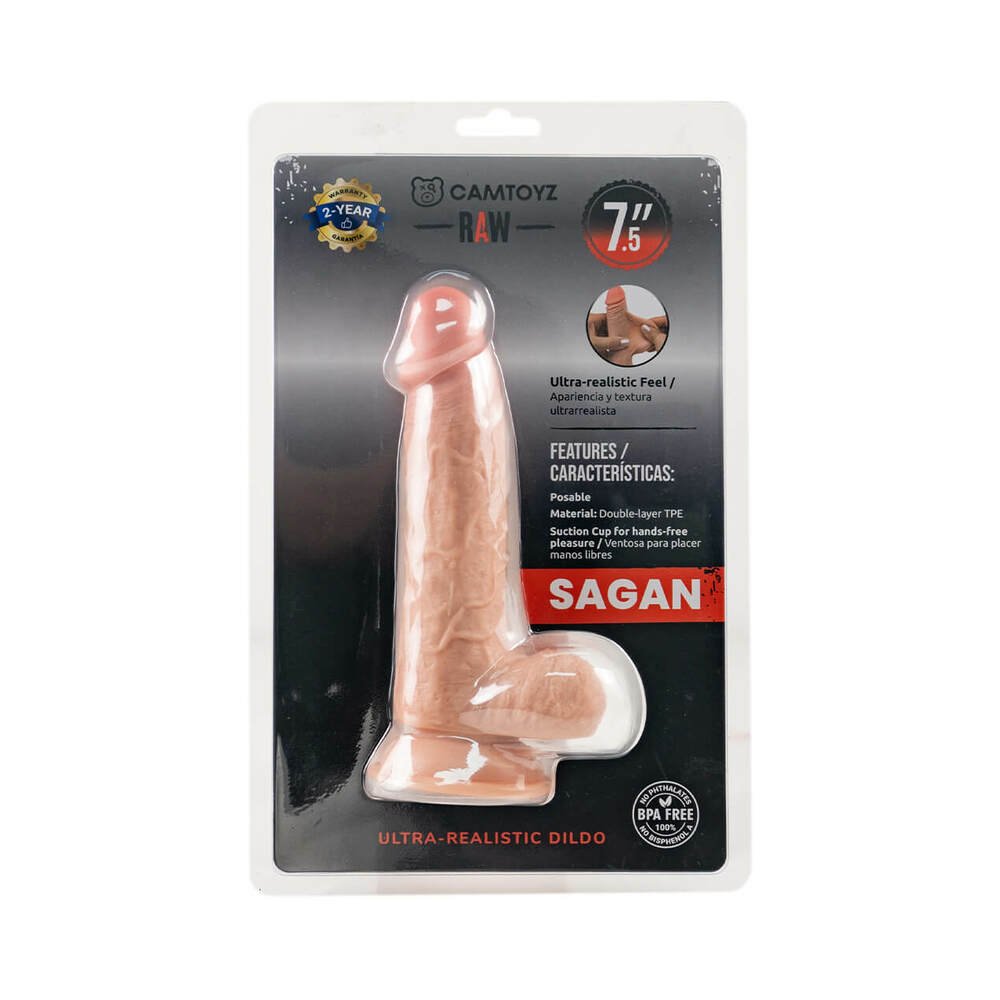 Camtoyz Raw Sagan Small Ultra-Realistic 7.5 in. Dual Density Dildo - TruLuv Novelties