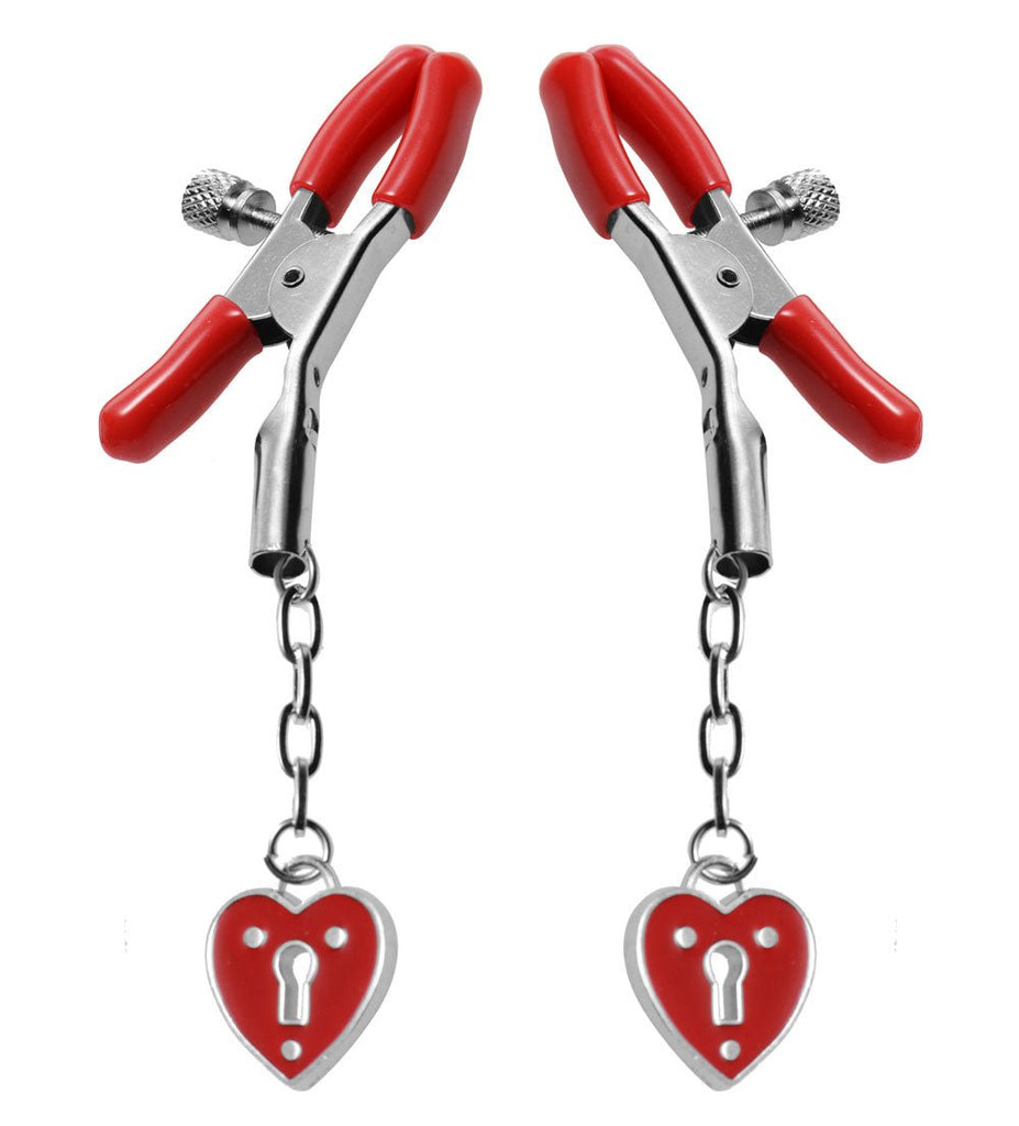 Charmed Heart Padlock Nipple Clamps - TruLuv Novelties