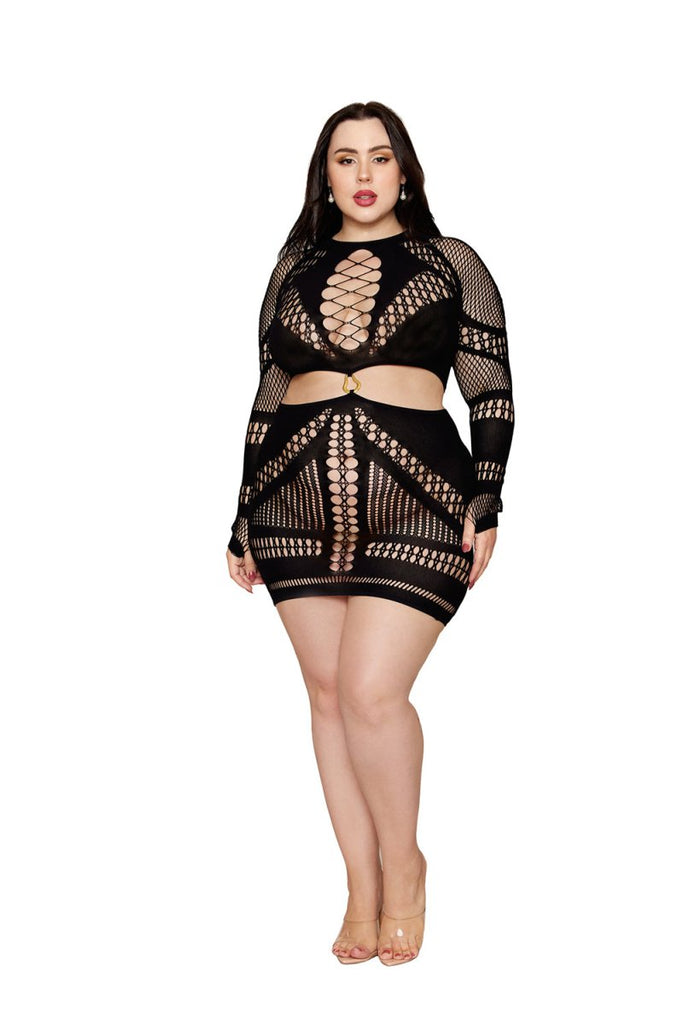 Chemise Dmnd - Queen Size - Black - TruLuv Novelties