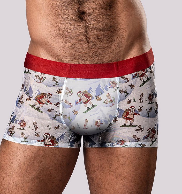 Christmas Trunks Seamless Sheer Short - Medium - TruLuv Novelties