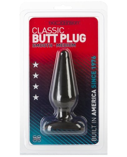 Classic Butt Plug Smooth - Medium - Black - TruLuv Novelties