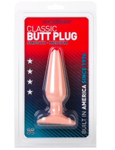 Classic Butt Plug Smooth - Medium - White - TruLuv Novelties
