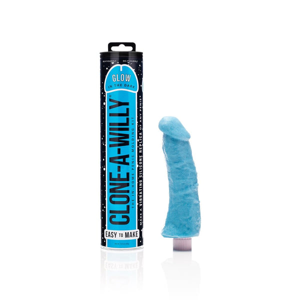 Clone - A - Willy DIY Vibrating Dildo Kit Glow - in - the - Dark Blue - TruLuv Novelties
