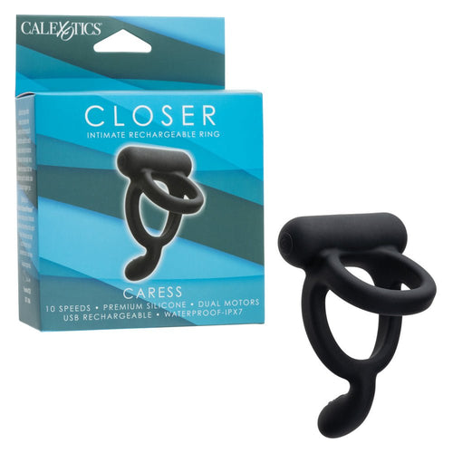 Closer Intimate Rechargeable Ring Caress - Black - TruLuv Novelties