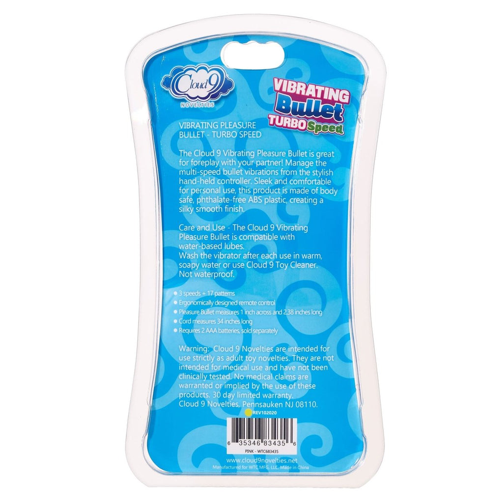 Cloud 9 3 Speed Bullet With Remote - Pink - TruLuv Novelties