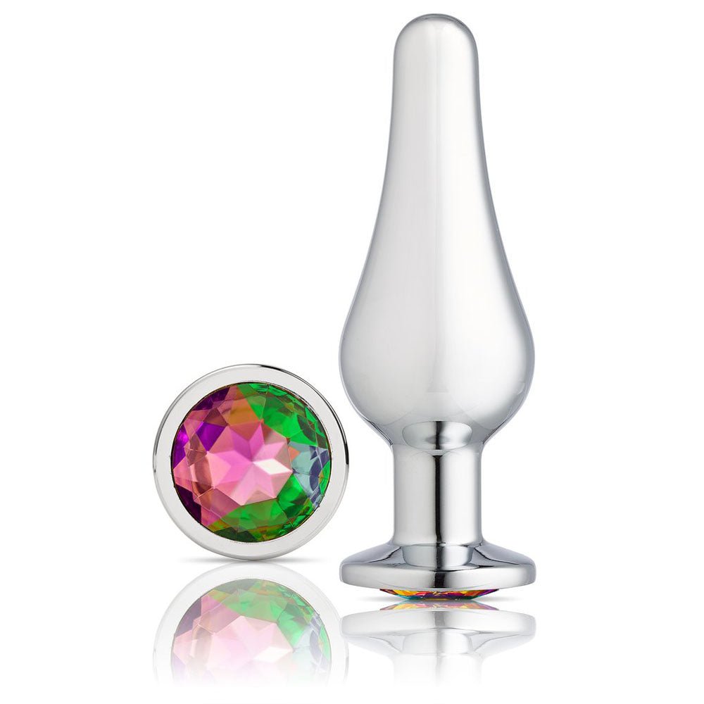 Cloud 9 Novelties Gems Silver Chrome Tall Plug - TruLuv Novelties