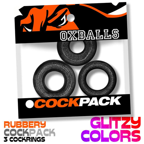 Cockpack Multi Design 3 Pack - Black Mica - TruLuv Novelties