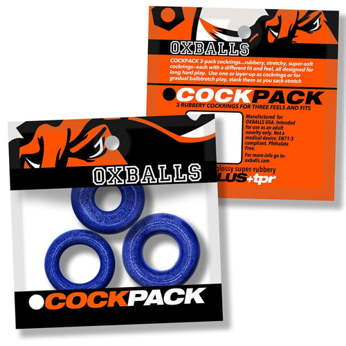 Cockpack Multi Design 3 Pack - Blue Fire - TruLuv Novelties