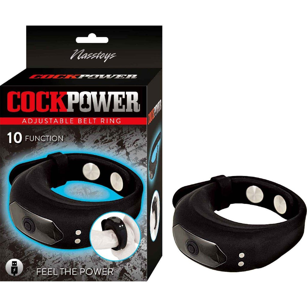 Cockpower Adjustable Belt Ring - Black - TruLuv Novelties