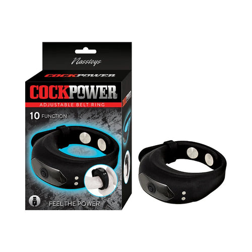 Cockpower Adjustable Belt Ring Black - TruLuv Novelties