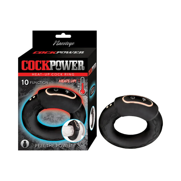 Cockpower Heat Up Cock Ring Black - TruLuv Novelties