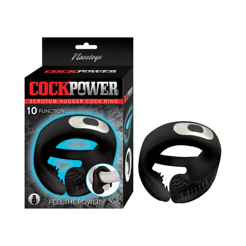 Cockpower Scrotum Hugger Cock Ring Black - TruLuv Novelties