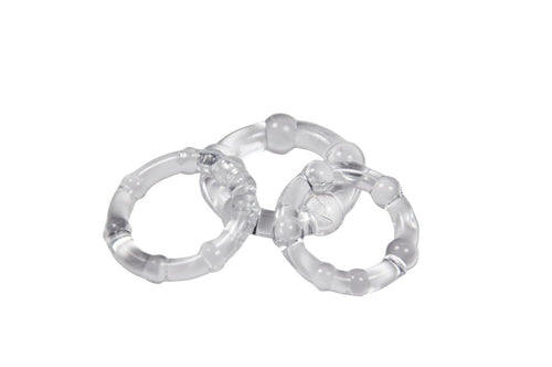 Cockring Combo Beaded - Clear - TruLuv Novelties
