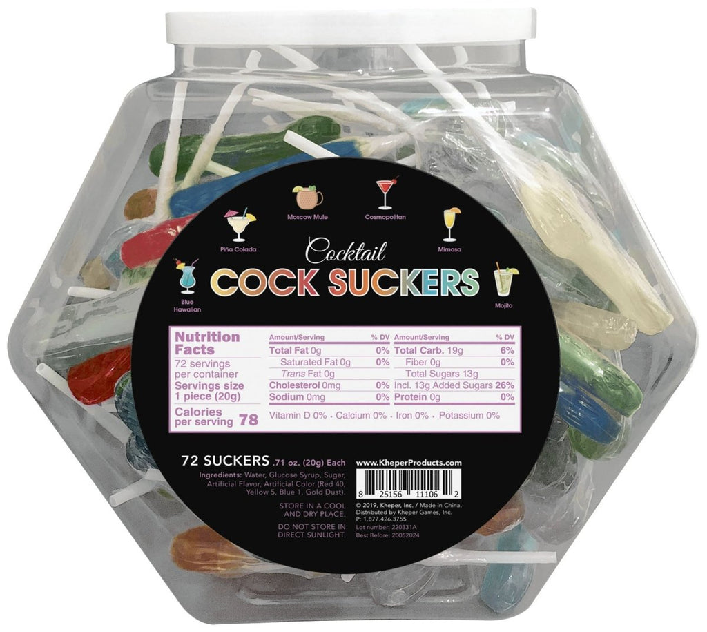 Cocktail Cock Suckers Fish Bowl - 72 Suckers - TruLuv Novelties