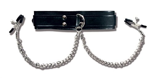 Collar With Nipple Clamps - TruLuv Novelties