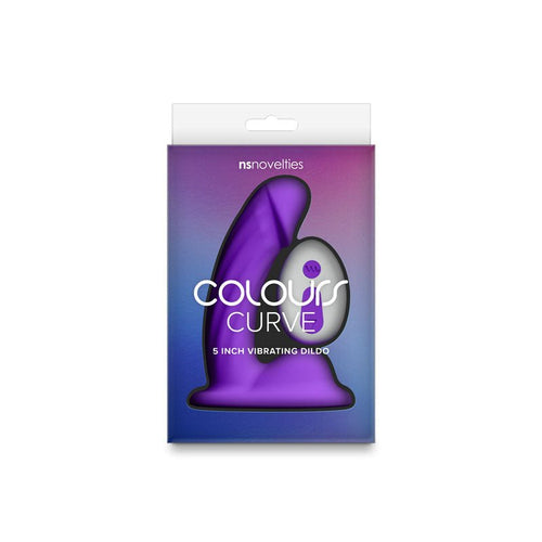 Colours Curve Vibrating 5" Dildo - Purple - TruLuv Novelties