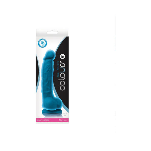 Colours Dual Density 5 in. Dildo Blue - TruLuv Novelties