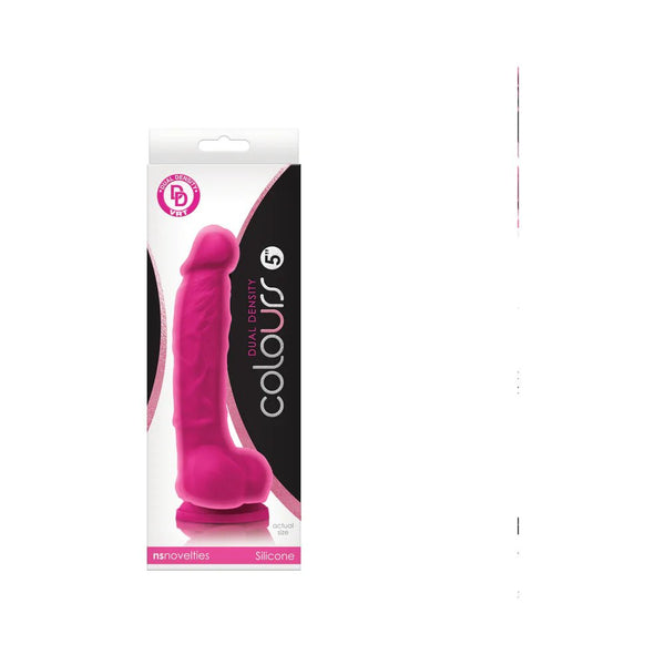 Colours Dual Density 5 in. Dildo Pink - TruLuv Novelties