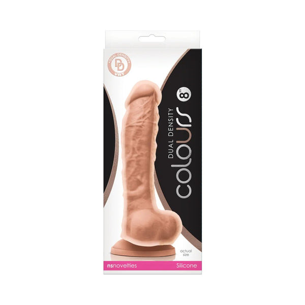 Colours Dual Density 8 in. Dildo Beige - TruLuv Novelties