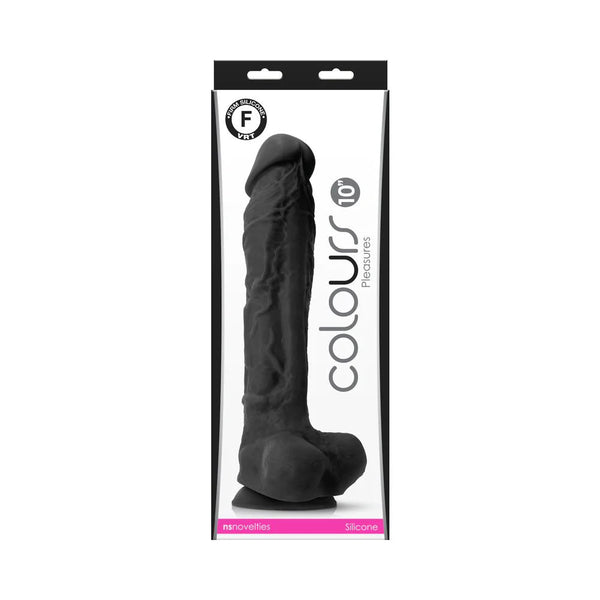 Colours Pleasures 10 in. Dildo Black - TruLuv Novelties