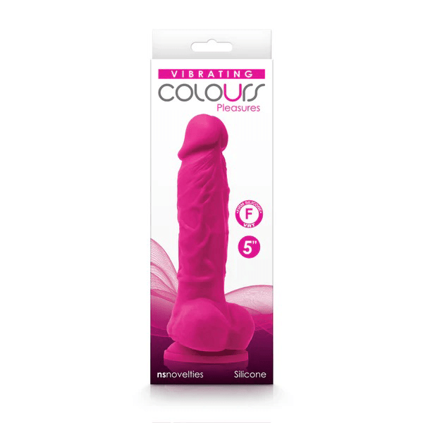 Colours Pleasures Vibrating 5" Dildo - Pink - TruLuv Novelties