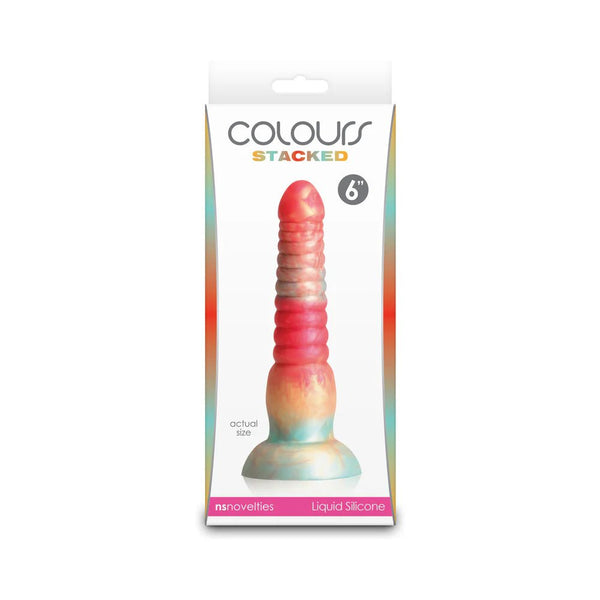 Colours Stacked 6 in. Dildo Red/Gold - TruLuv Novelties