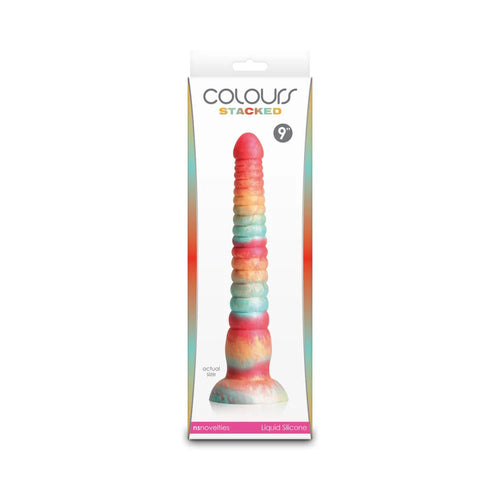 Colours Stacked 9 in. Dildo Red/Gold - TruLuv Novelties
