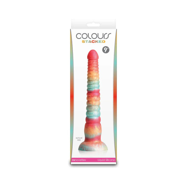 Colours Stacked 9 in. Dildo Red/Gold - TruLuv Novelties