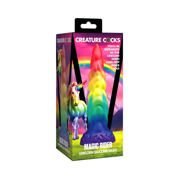 Creature Cocks Rainbow Horn Silicone Dildo - TruLuv Novelties