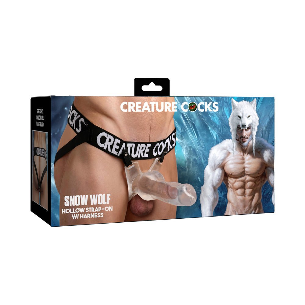 Creature Cocks Snow Wolf Hollow Strap-On with Harness - TruLuv Novelties