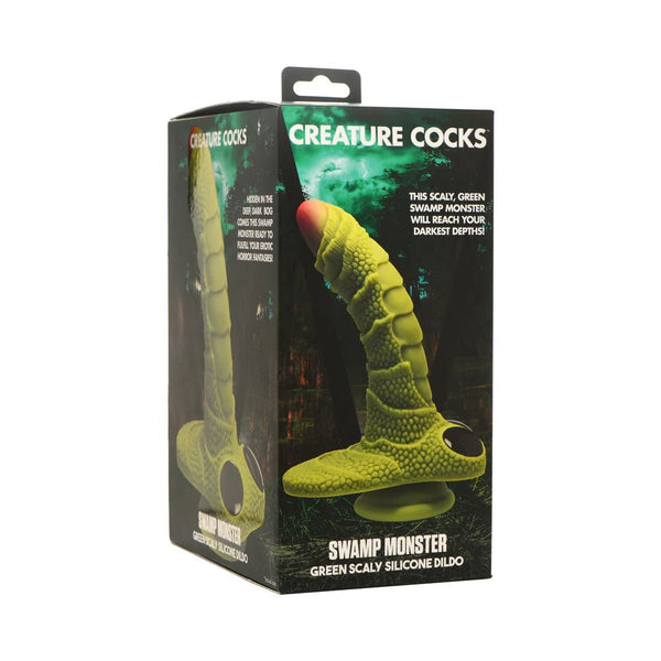 Creature Cocks Swamp Monster Green Scaly Silicone Dildo - TruLuv Novelties