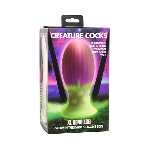 Creature Cocks XL Xeno Egg Glow-in-the-Dark Silicone Egg - TruLuv Novelties