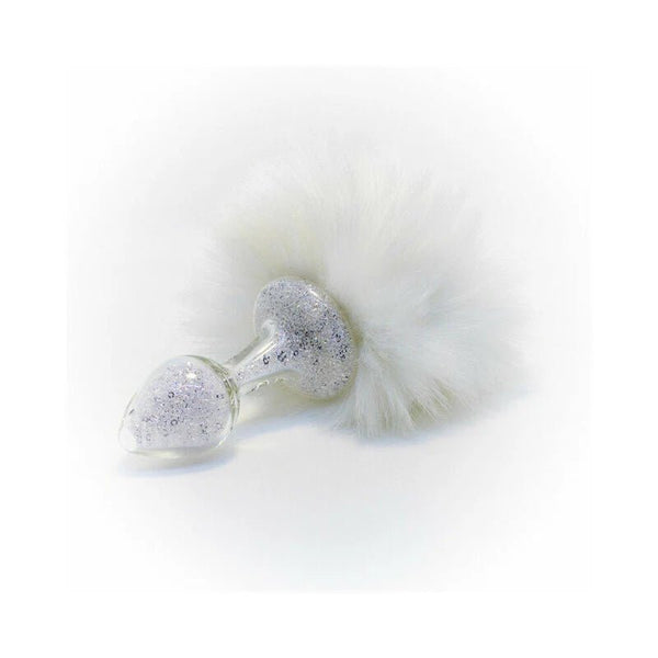 Crystal Delights Magnetic Sparkle Bunny Tail Plug White - TruLuv Novelties