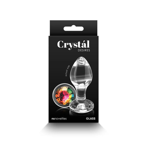 Crystal Desires Rainbow Gem Glass Plug Medium - TruLuv Novelties