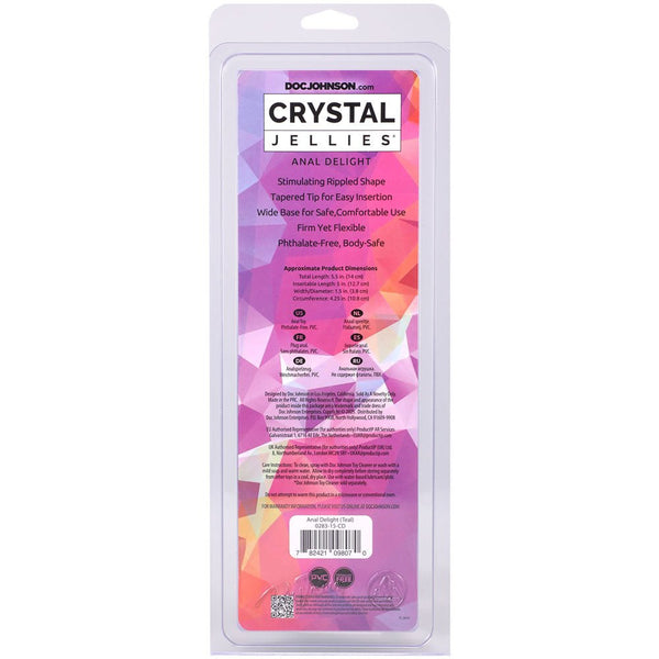Crystal Jellies - Anal Delight - 5 Inch - Teal - TruLuv Novelties