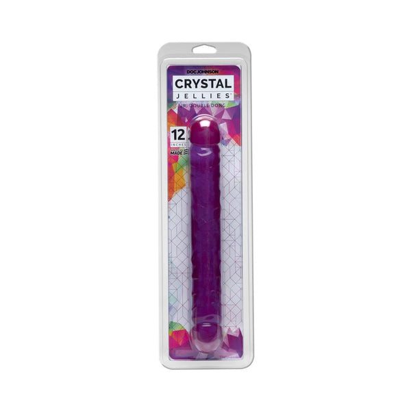 Crystal Jellies - Double Dong Jr. Purple 12in - TruLuv Novelties