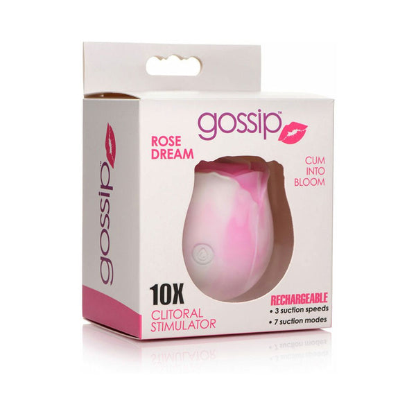 Curve Toys Gossip Cum Into Bloom Rechargeable Silicone Clitoral Stimulator Rose Dream Swirl - TruLuv Novelties