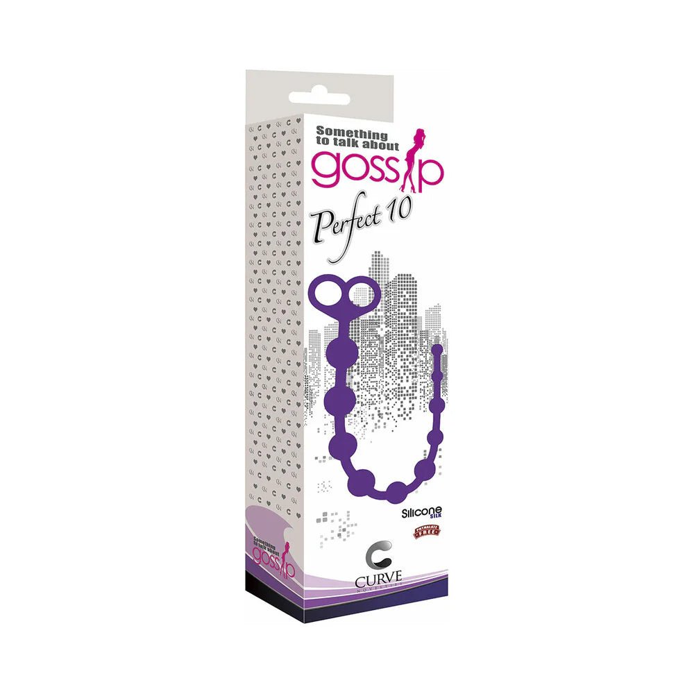 Curve Toys Gossip Perfect 10 Silicone Anal Beads Violet - TruLuv Novelties