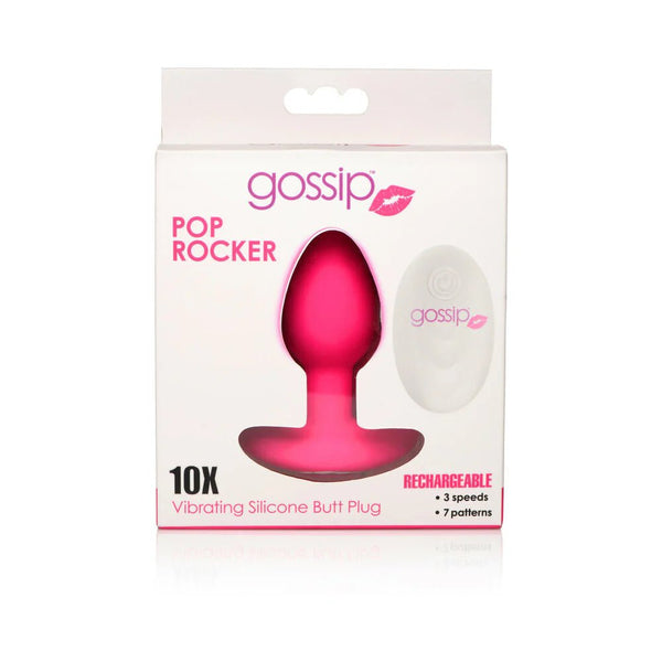 Curve Toys Gossip Pop Rocker Rechargeable Remote - Controlled Silicone Vibrating Anal Plug Magenta - TruLuv Novelties