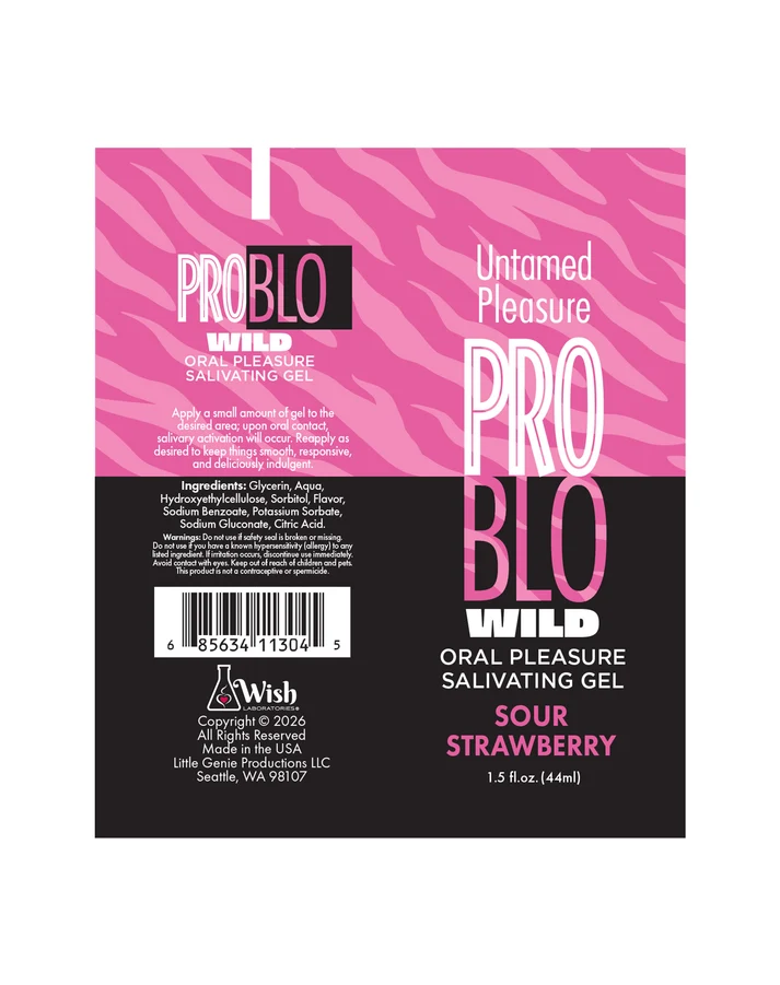 Problo Wild, Oral Pleasure Salivating Gel, Sour Strawberry 1.5oz