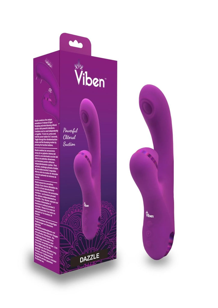 Dazzle - Berry - Rechargeable Thumping and Suction Rabbit - TruLuv Novelties