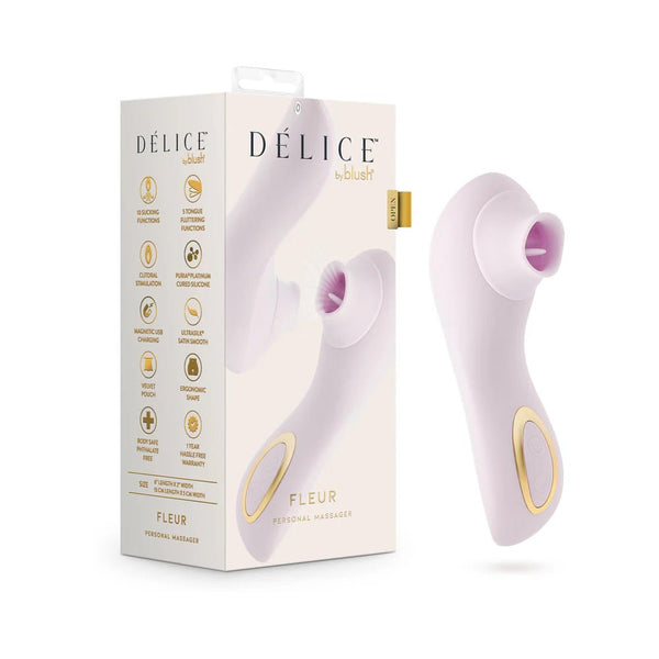 Delice Fleur Clitoral Fluttering & Suction Personal Massager Barely Purple - TruLuv Novelties
